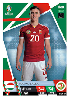Roland Sallai Hungary Topps Match Attax EURO 2024 #HUN17